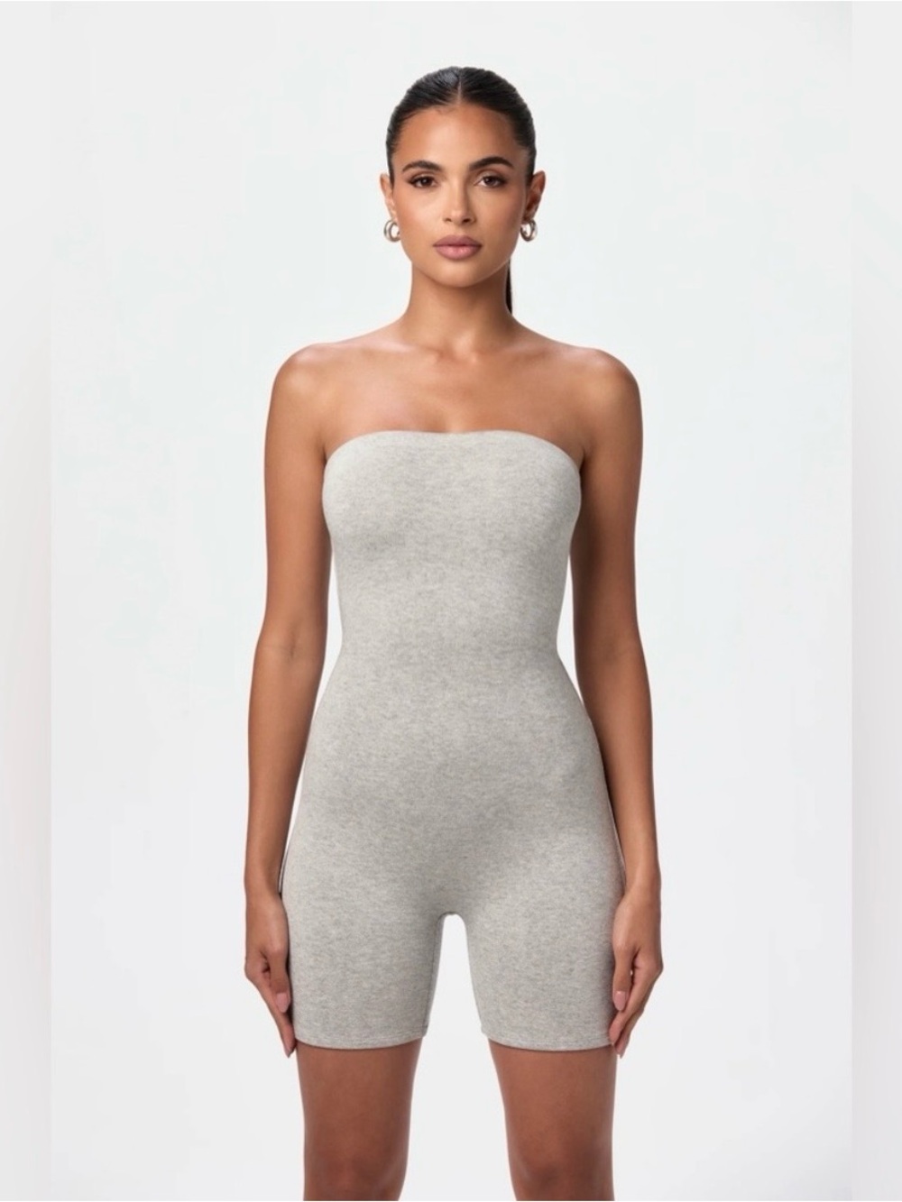 Naked Wardrobe The NW Tube Romper Heather Grey